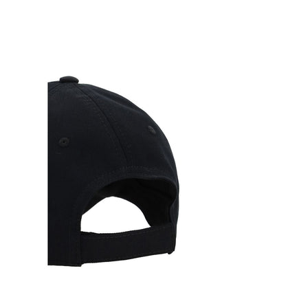 Marni Black Cotton Cap (Baseball Hat) with adjustable back closure, showcasing side view of 100% cotton design, Autumn Winter 25 collection.