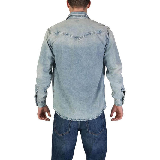 Hugo Boss Light Blue Cotton Shirt Hugo Boss Dark Gray