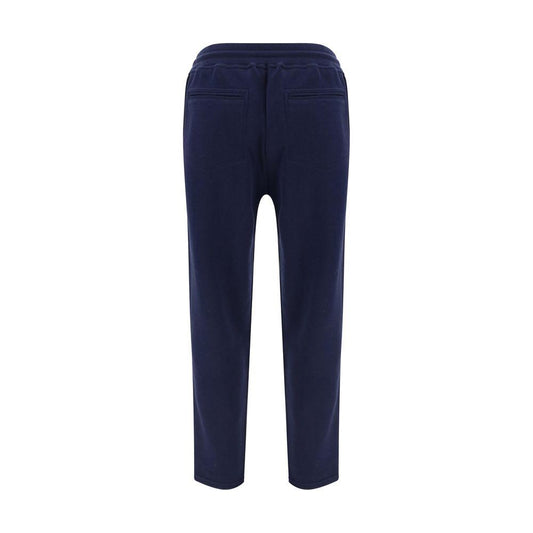 Back view of Brunello Cucinelli monochrome sweatpants with drawstring waist and pockets, highlighting elegant and functional design.