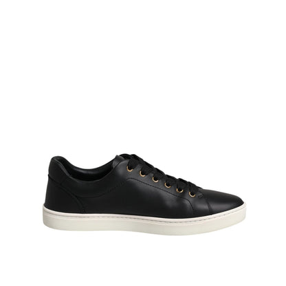 Dolce & Gabbana Black Leather Logo London Sneaker Shoes