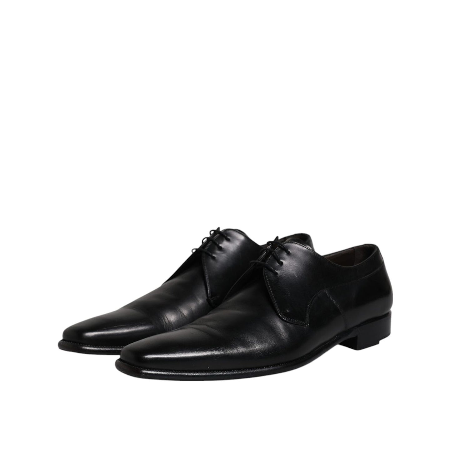 Dolce & Gabbana Black Leather Derby Men Formal Dress Shoes