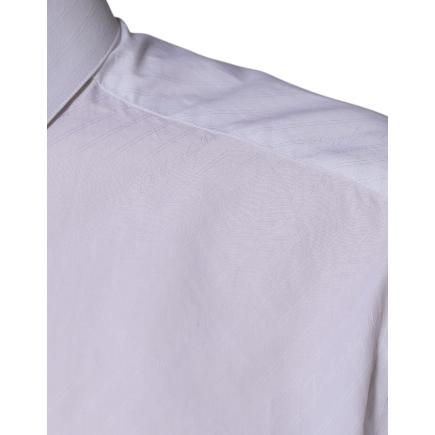 Dolce & Gabbana White Cotton Long Sleeve MARTINI Dress Shirt