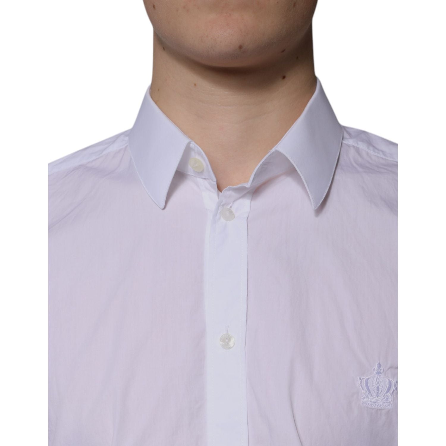 Dolce & Gabbana White Cotton Slim Fit MARTINI Men Dress Shirt