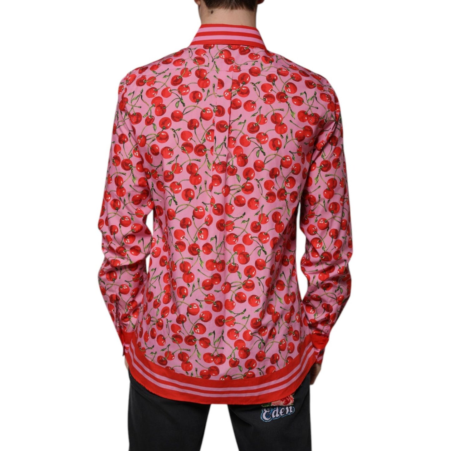 Dolce & Gabbana Pink Cherry Cotton Formal MARTINI Dress Shirt