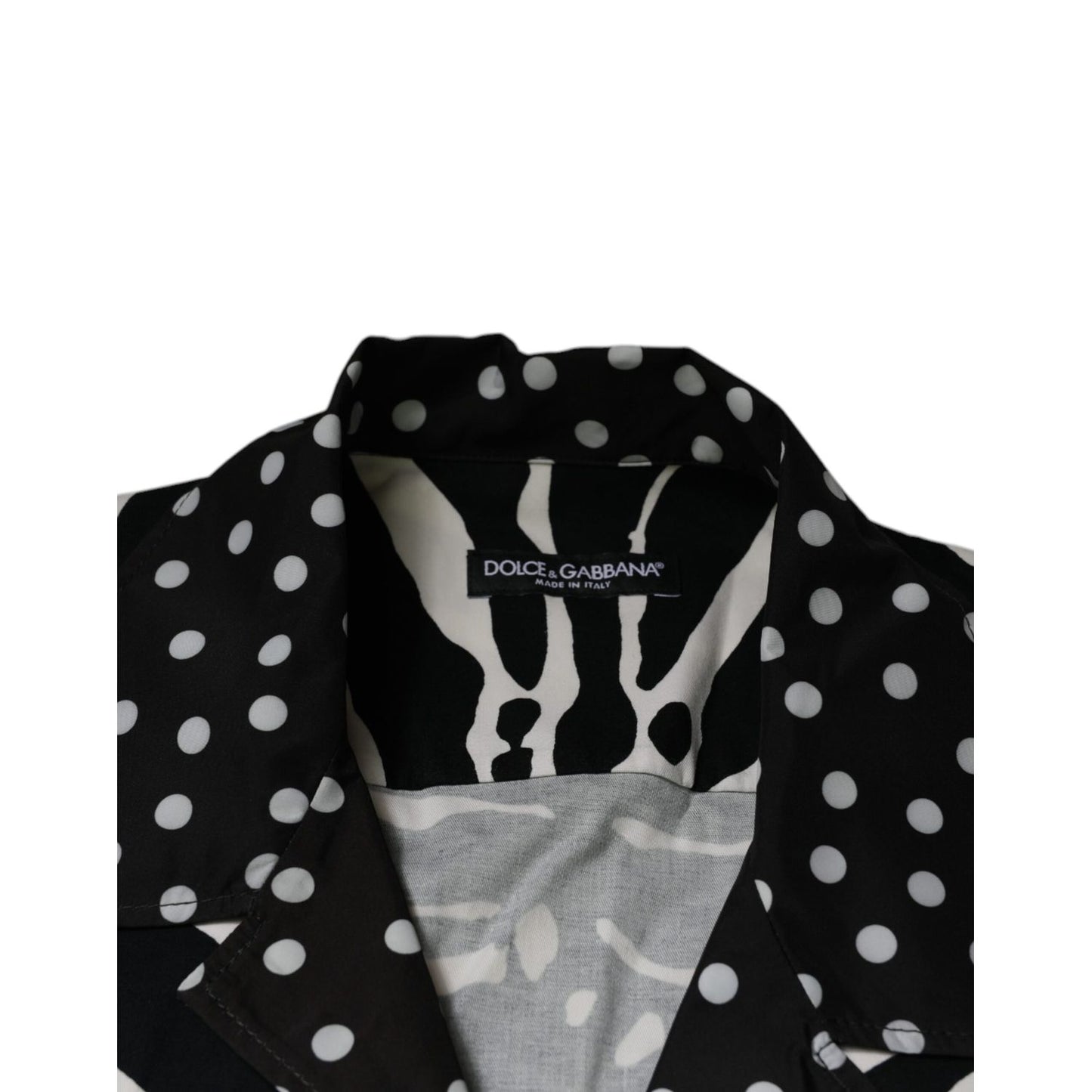 Dolce & Gabbana Black White Zebra Button Down Oversize Shirt