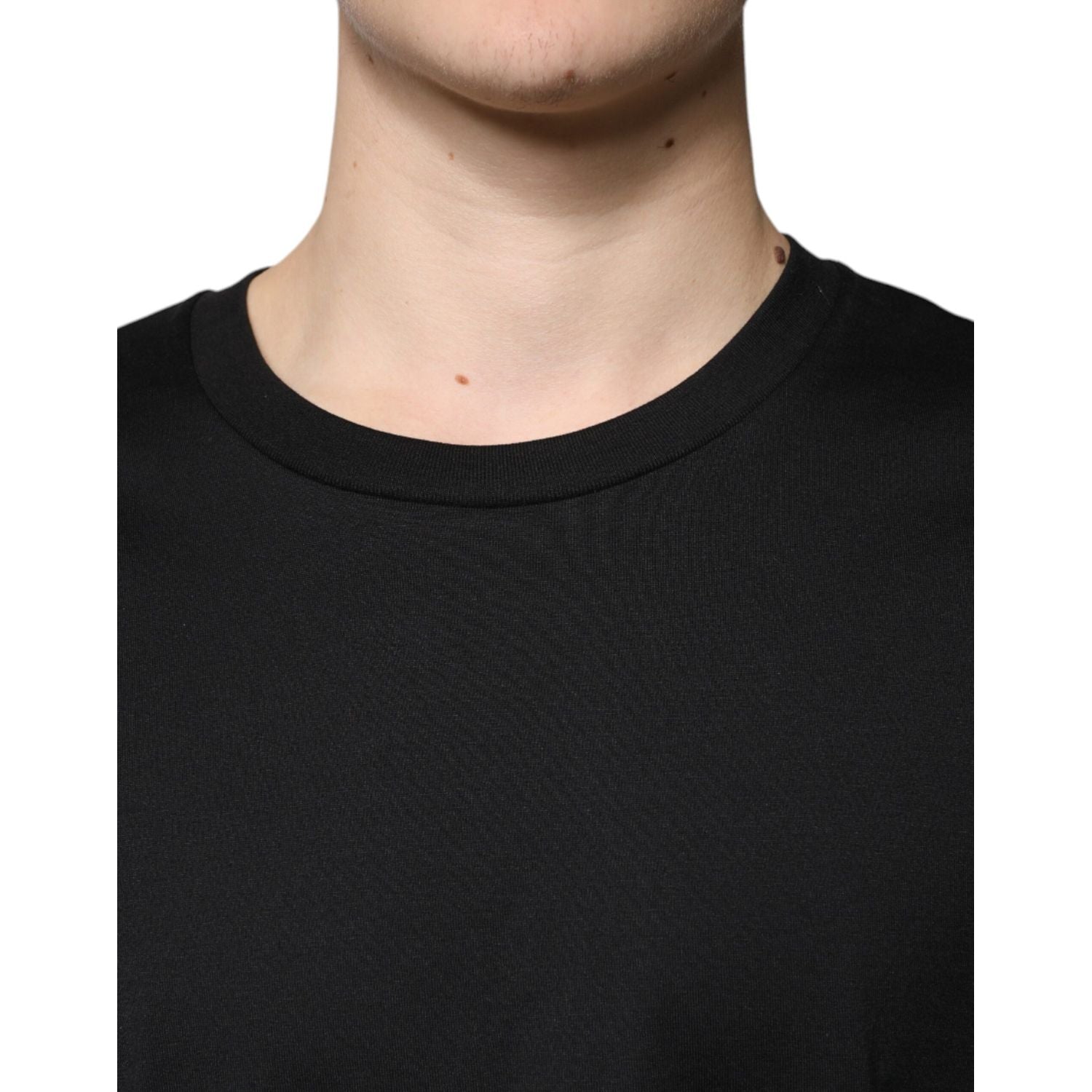 Dolce & Gabbana Black Cotton Crew Neck Short Sleeves T-shirt
