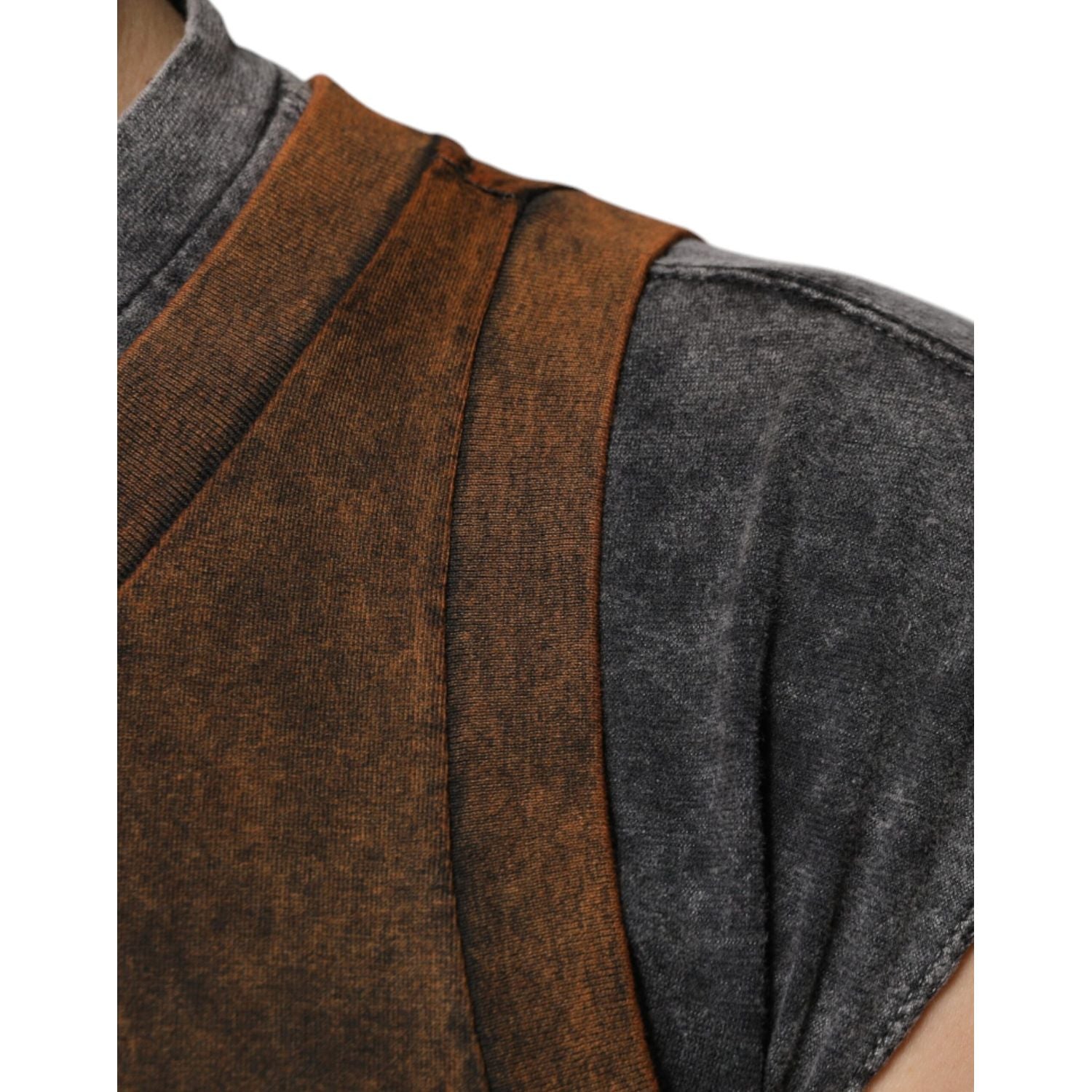 Dolce & Gabbana Brown Cotton Crew Neck Sleeveless T-shirt