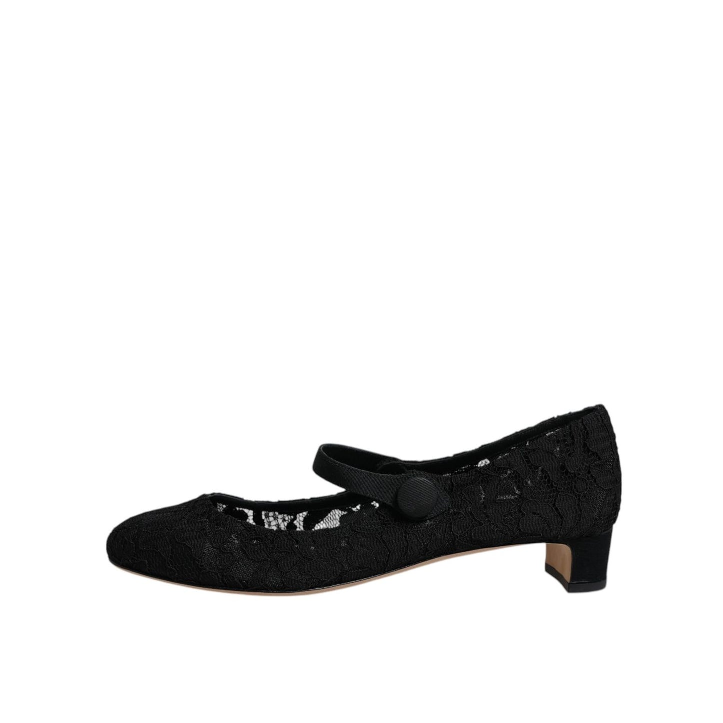 Dolce & Gabbana Black Mary Jane Taormina Lace Pumps Shoes