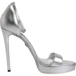 Dolce & Gabbana Silver Leather Platform Keira Sandals Shoes LA12077-40