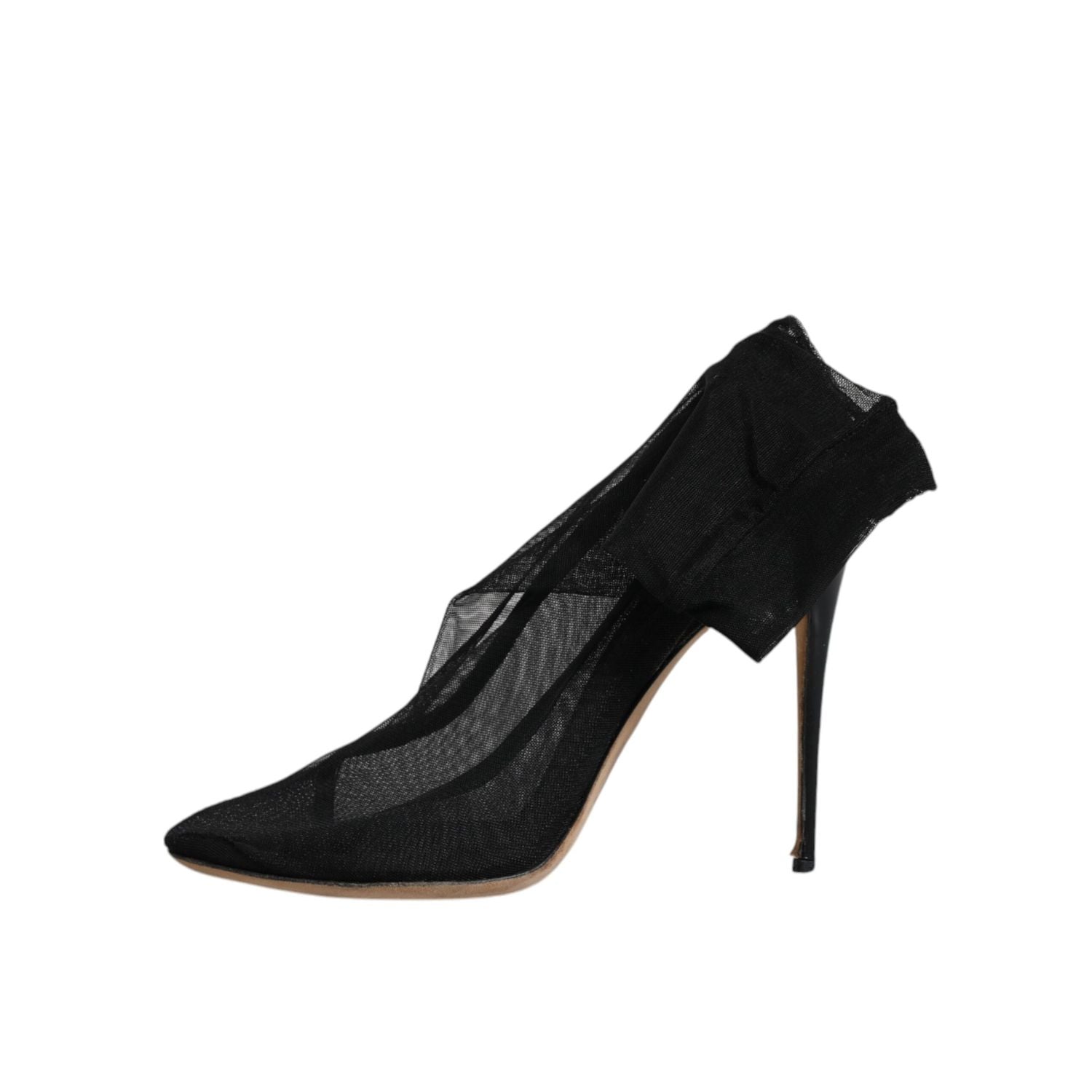 Dolce & Gabbana Black Nylon Stretch Mesh Sock Boots Shoes