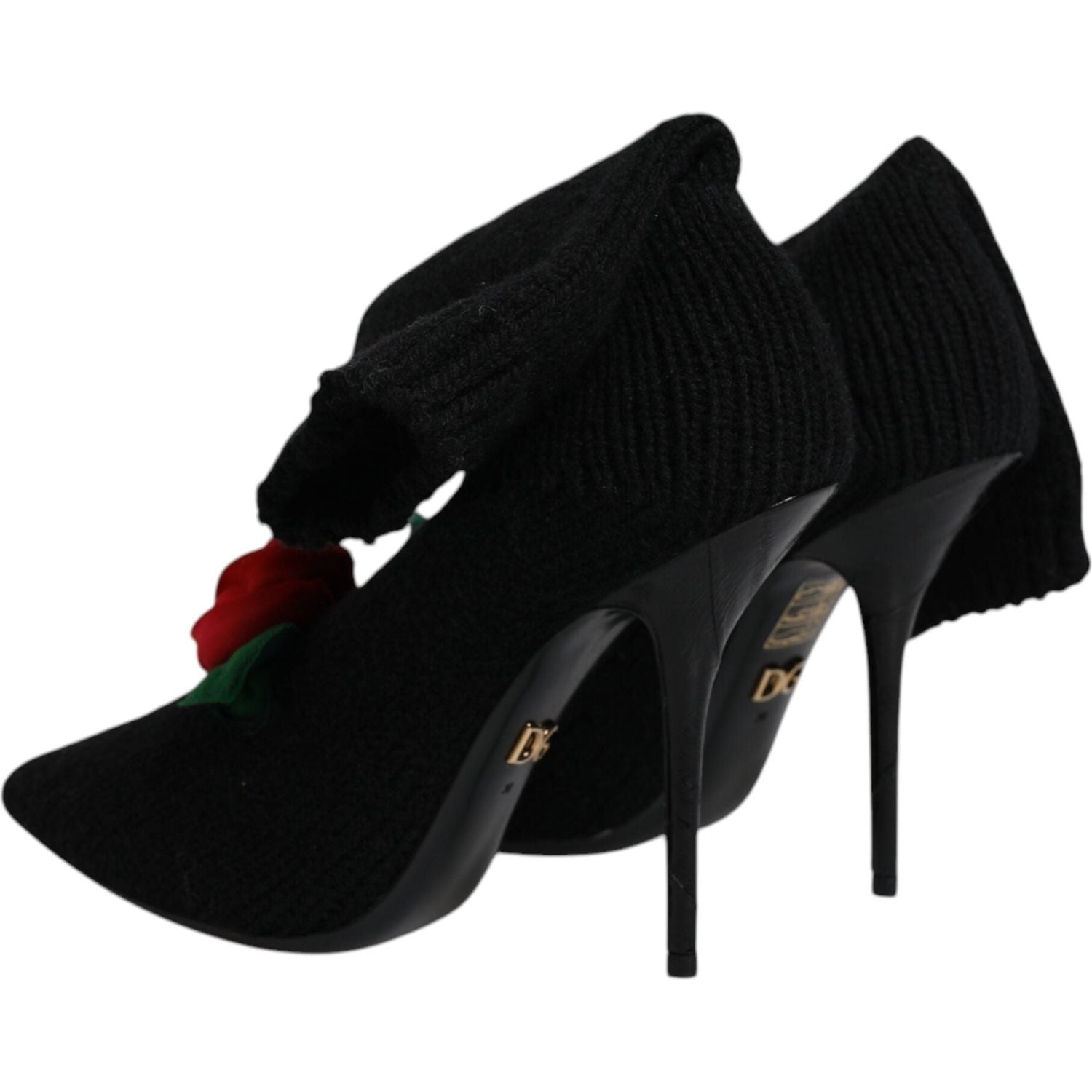 Dolce & Gabbana Black Stiletto Heels Mid Calf Boots Shoes