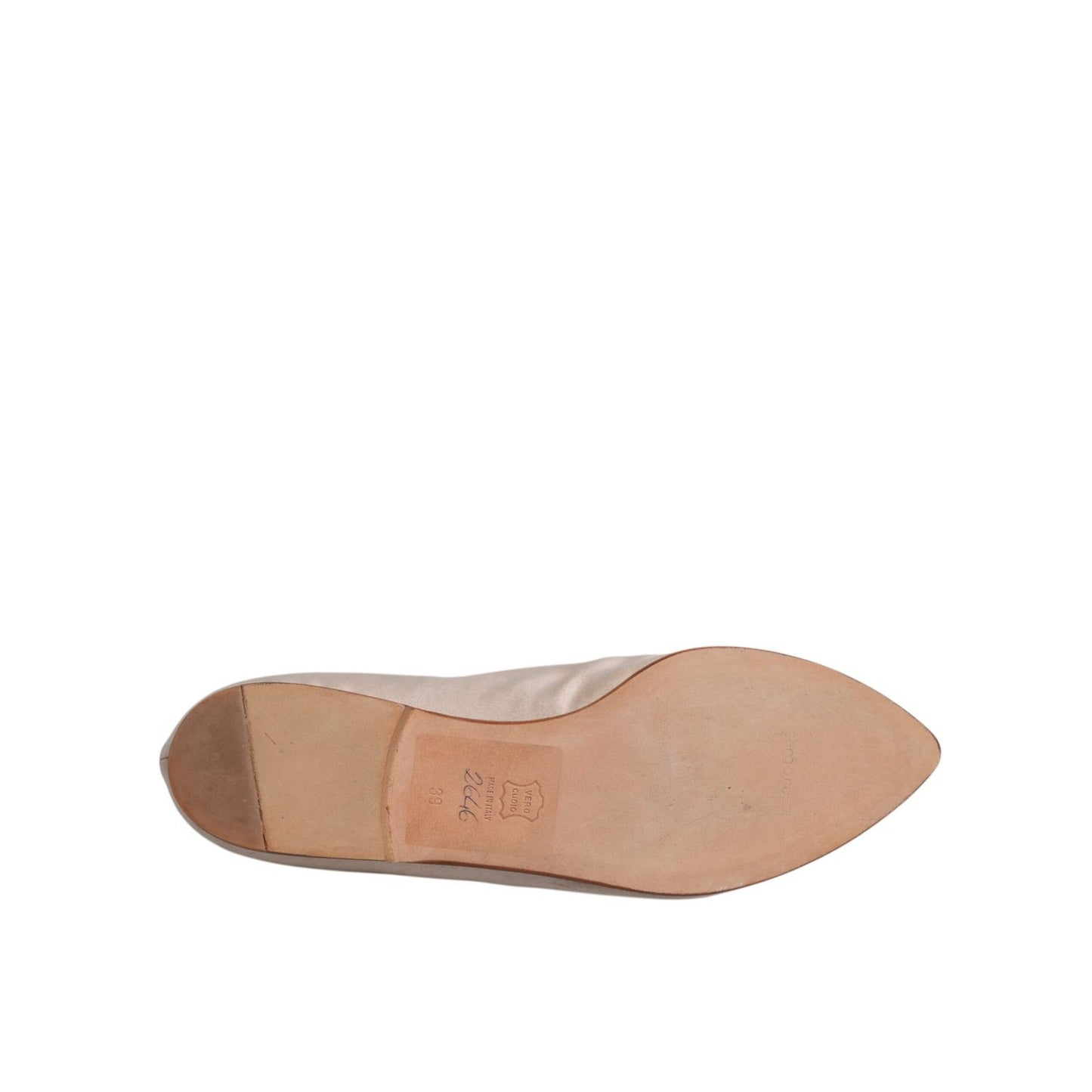 Dolce & Gabbana Beige Fabric Slip On Ballerina Flats Shoes