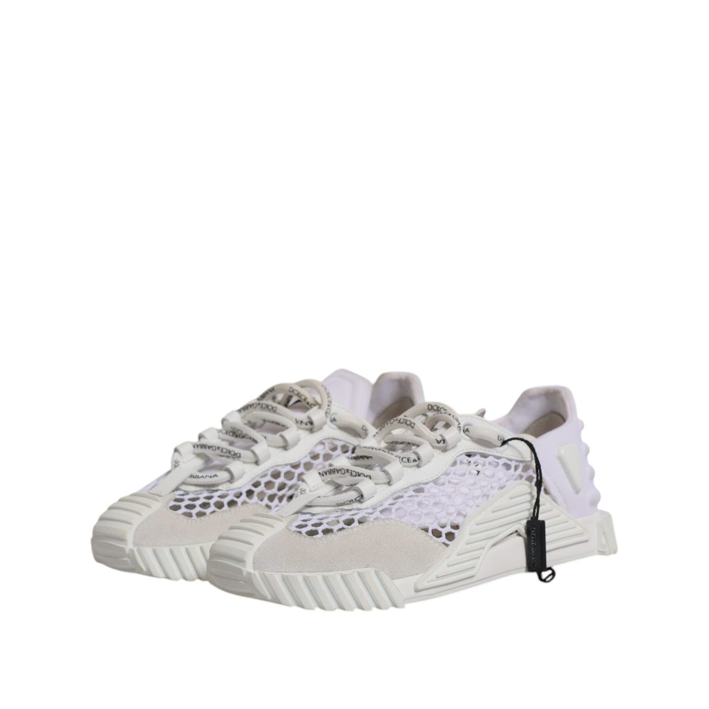 Dolce & Gabbana White Mesh NS1 Low Top Sports Sneaker Shoes LA12205-35