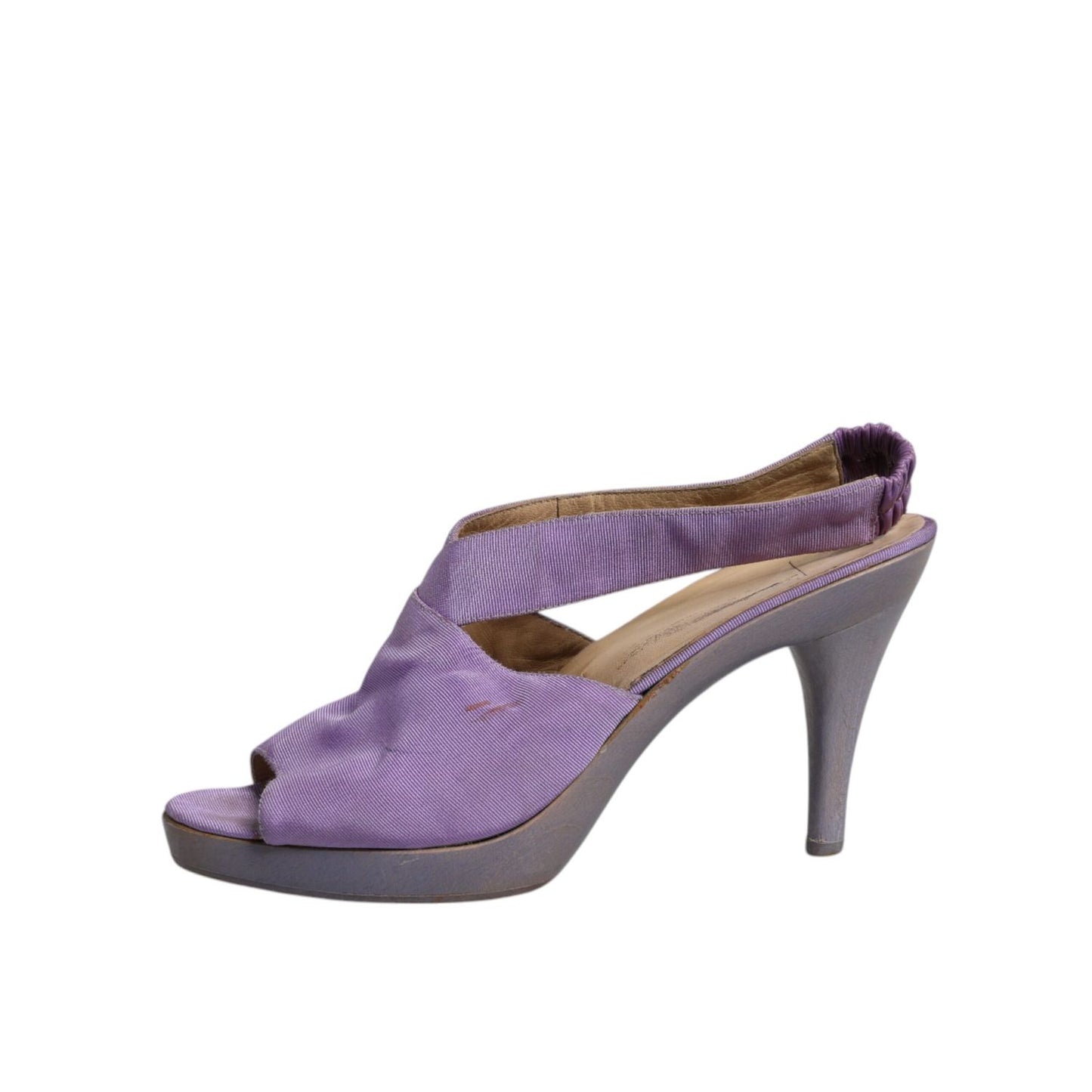 Dolce & Gabbana Purple Platform Slingback Heels Sandals Shoes
