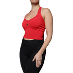 Dolce & Gabbana Red Viscose Sleeveless Halter Cropped Tank Top TSH86842-38