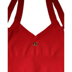 Dolce & Gabbana Red Viscose Sleeveless Halter Cropped Tank Top TSH86842-38