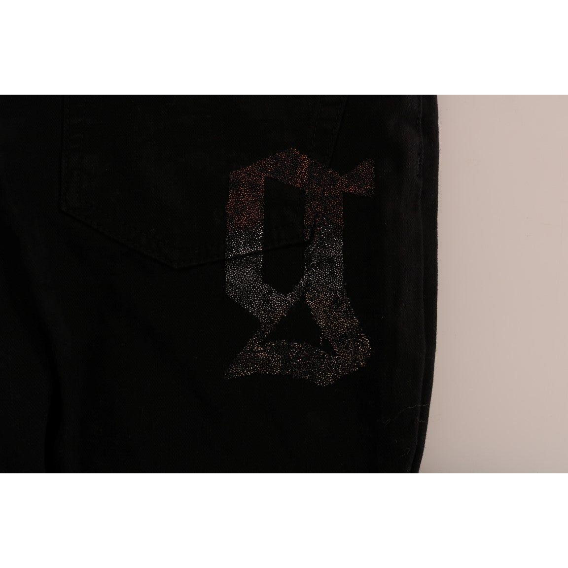 بنطلون جينز جون جاليانو الأنيق ذو المقاس العادي باللون الأسود