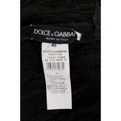 Dolce & Gabbana Black Fringes Wool Pullover Sweater
