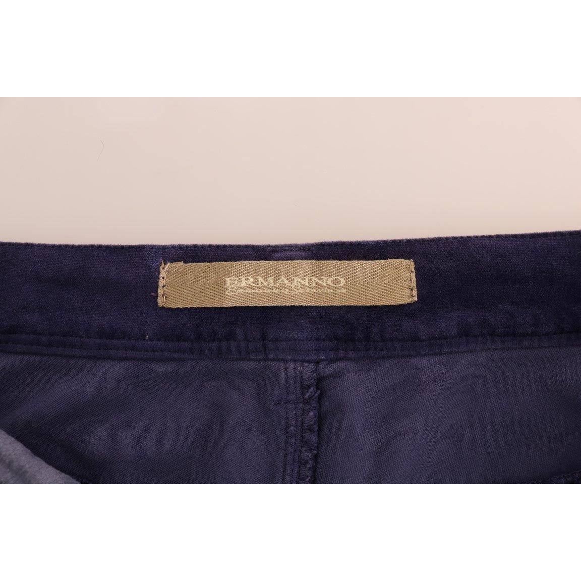 Ermanno Scervino Purple Corduroy Stretch Bootcut Pants