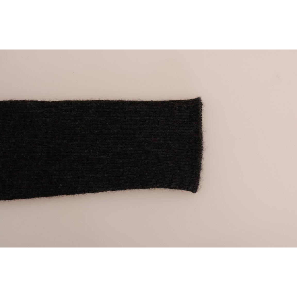 بنطلون كشمير رمادي أنيق بخصر مرتفع من دولتشي آند غابانا