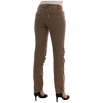 Ermanno Scervino Chic Brown Casual Cotton Pants Ermanno Scervino Dark Olive Green