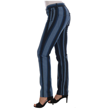 Dolce & Gabbana Blue GIRLY Striped Cotton Jeans