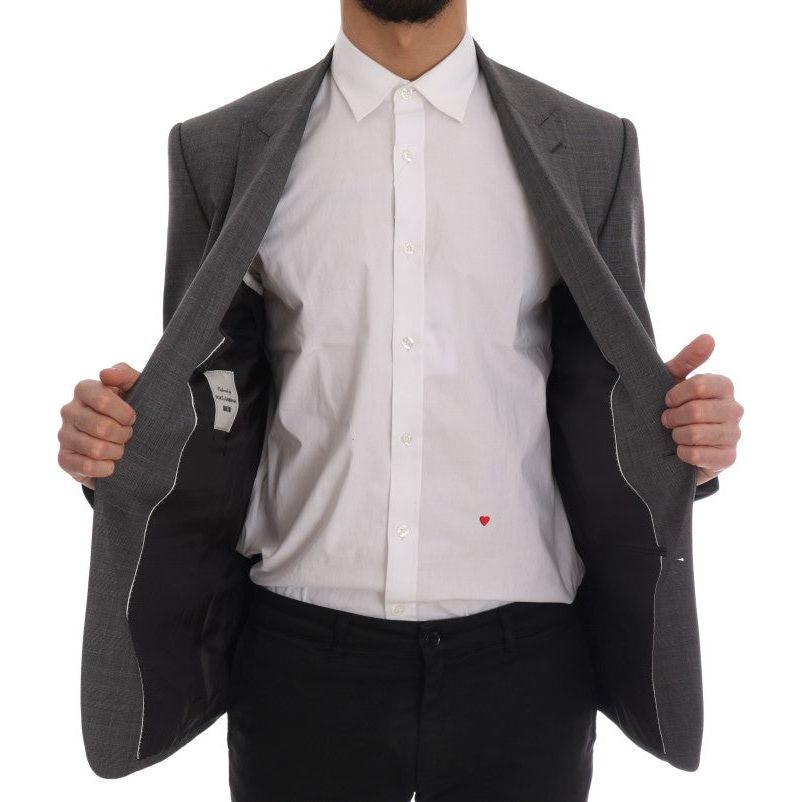 سترة صوفية منقوشة باللون الرمادي من دولتشي آند غابانا