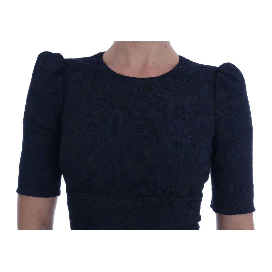 Dolce & Gabbana Black Blue Flare Mini Dress Dresses