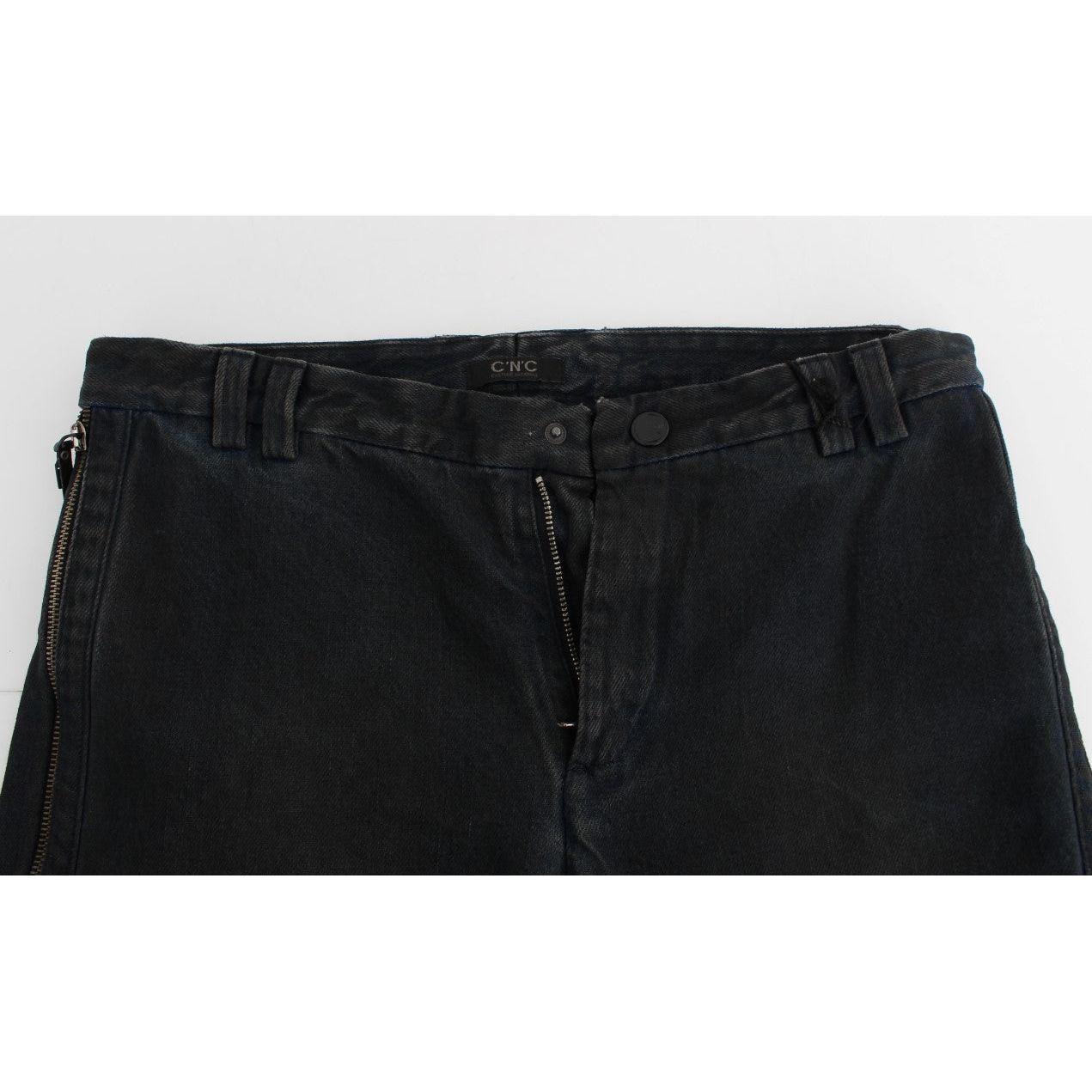 时尚蓝色修身牛仔裤