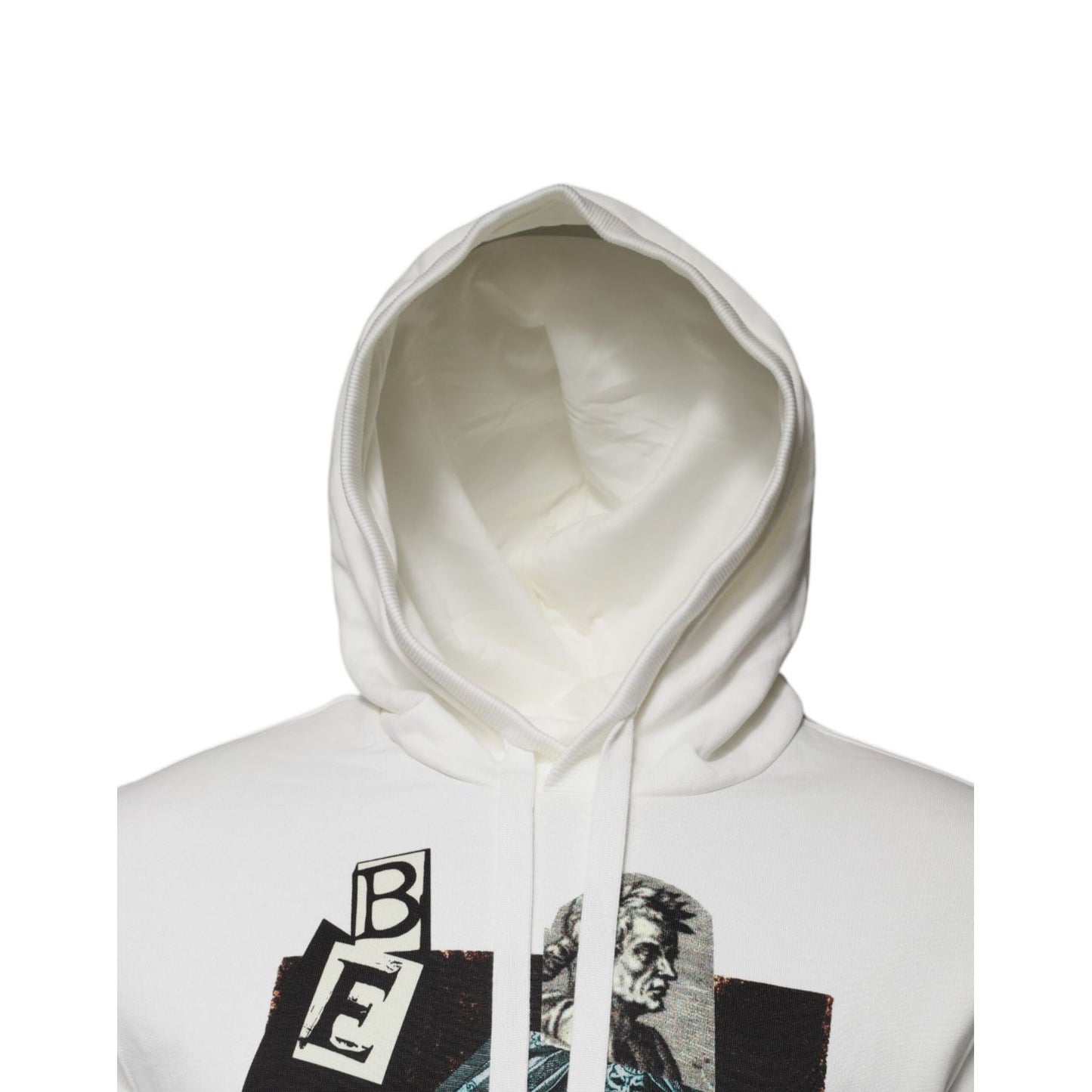 Dolce & Gabbana White Caesar Cotton Hooded Pullover Sweater