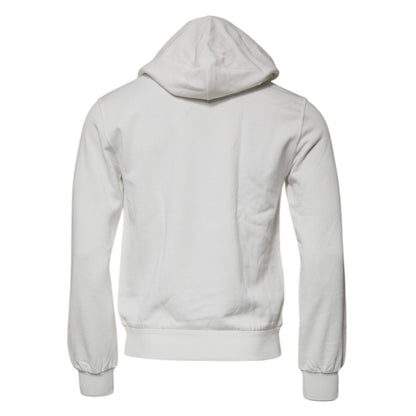 Dolce & Gabbana White Caesar Cotton Hooded Pullover Sweater