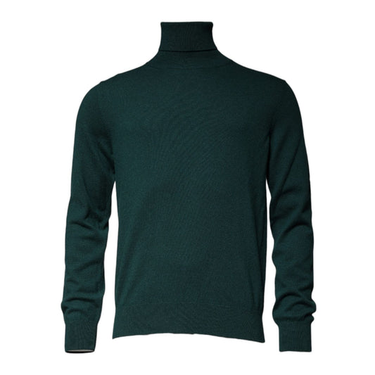 Dolce & Gabbana Green Cashmere Turtleneck Men Pullover Sweater TSH87580-50