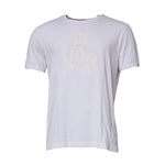 Dolce & Gabbana White Logo Embossed Cotton Crewneck T-shirt