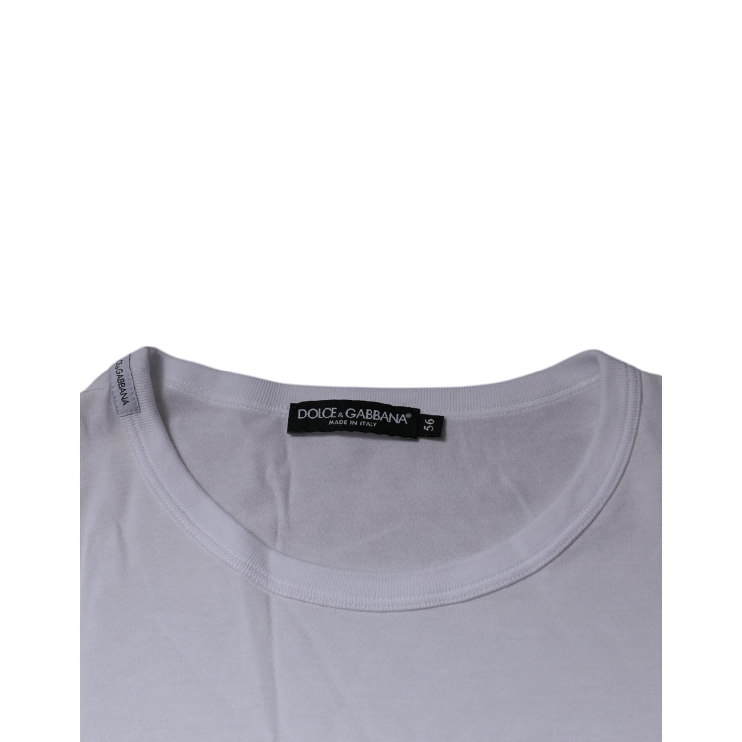 Dolce & Gabbana White DG Embroidery Cotton Crew Neck T-shirt