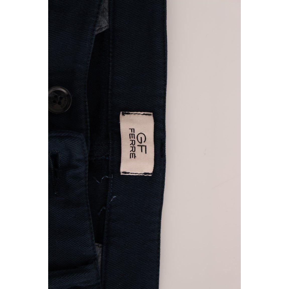 GF Ferre Blue Stretch Straight Fit Pants Chinos SIG11098-1