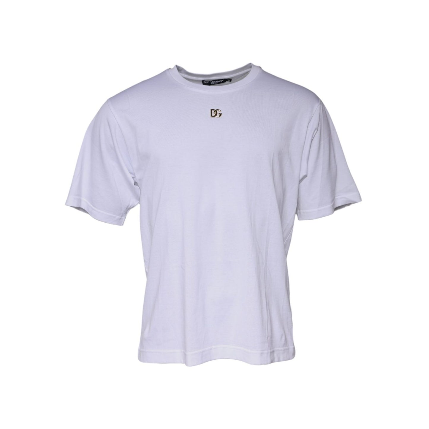 Dolce & Gabbana White DG Logo Crew Neck Short Sleeve T-shirt