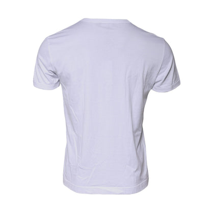 Dolce & Gabbana White Cotton Logo Crew Neck Short Sleeves T-shirt