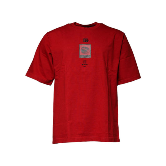 Dolce & Gabbana Red DG Eye Cotton Crew Neck T-shirt TSH87472-44