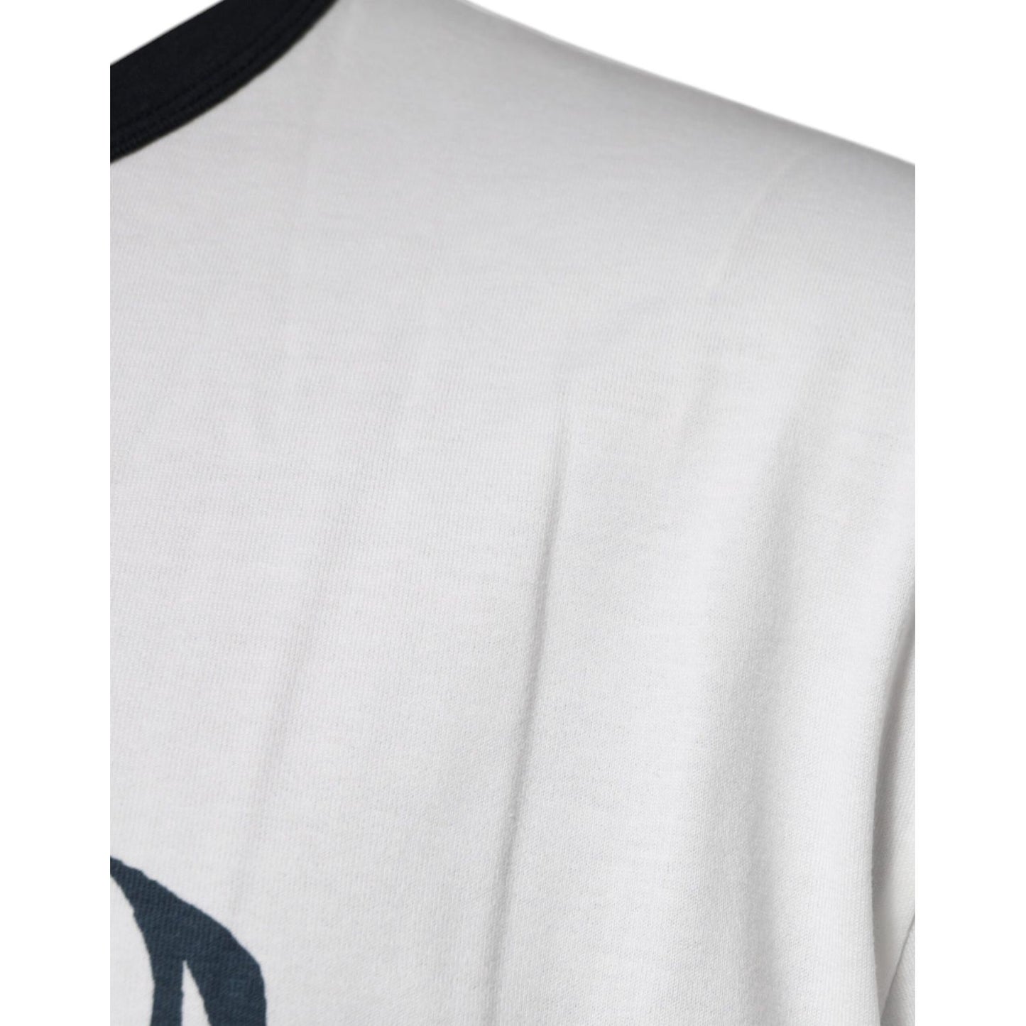 Dolce & Gabbana White Graphic Print Cotton Crew Neck T-shirt