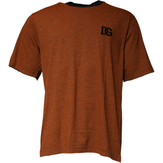 Dolce & Gabbana Brown DG Logo Cotton Crew Neck T-shirt TSH87577-44