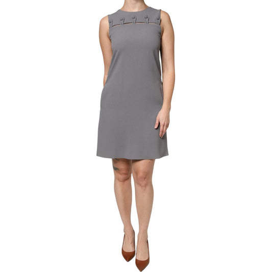 Emporio Armani Gray Round Neck Sleeveless A-line Mini Dress DR281345-40