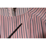 Ermanno Scervino Pink Stripes Silk Long Sleeves Midi Dress DR281400-42