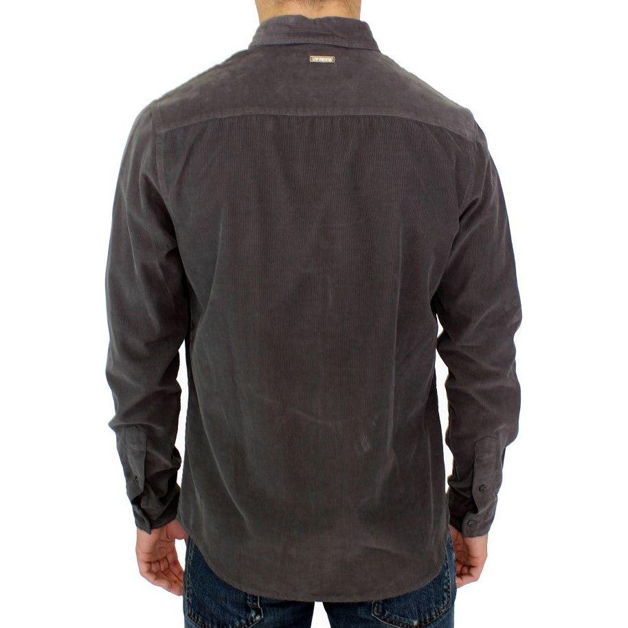 قميص رجالي كاجوال من القطن باللون الأخضر الأنيق من GF Ferre