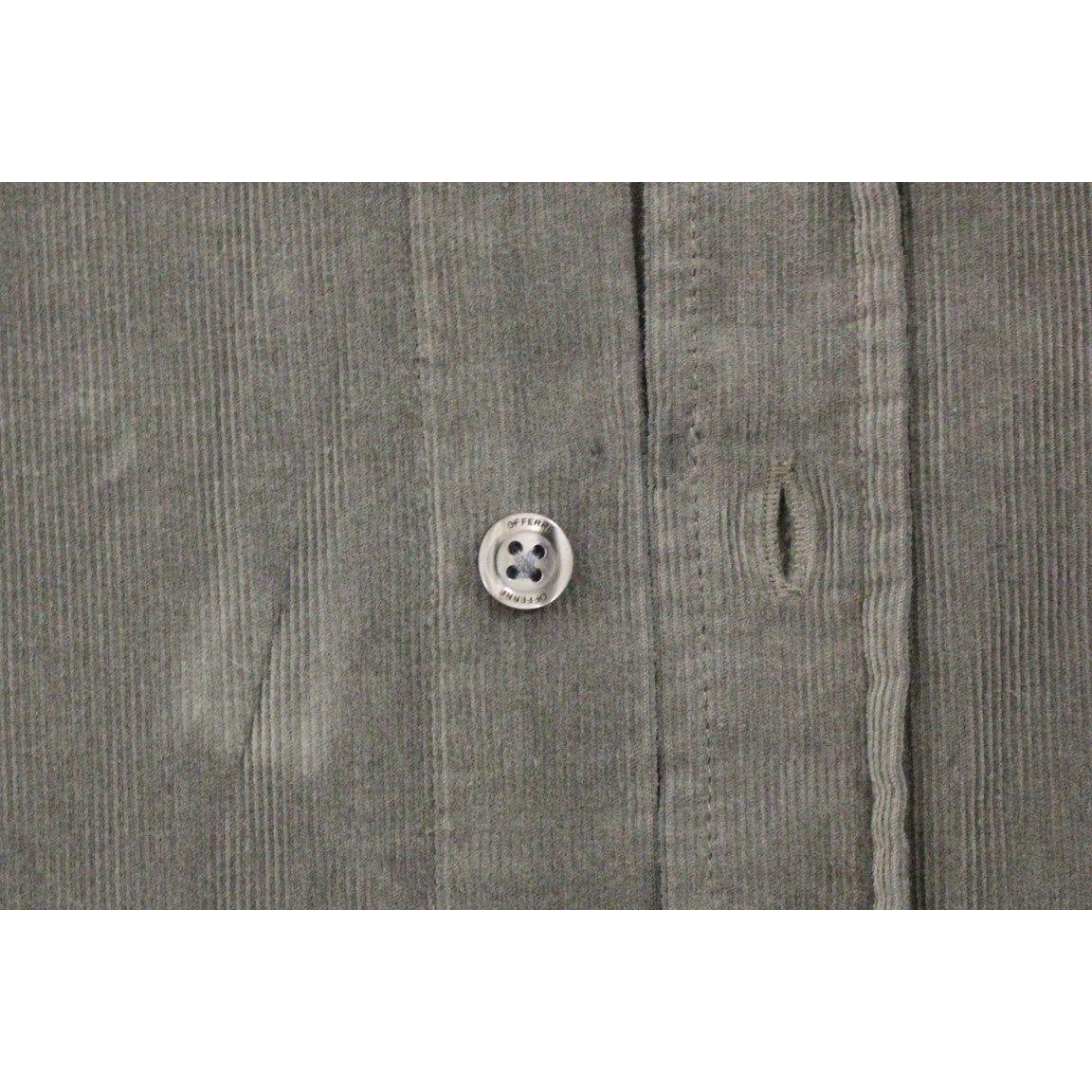 قميص رجالي كاجوال من القطن باللون الأخضر الأنيق من GF Ferre
