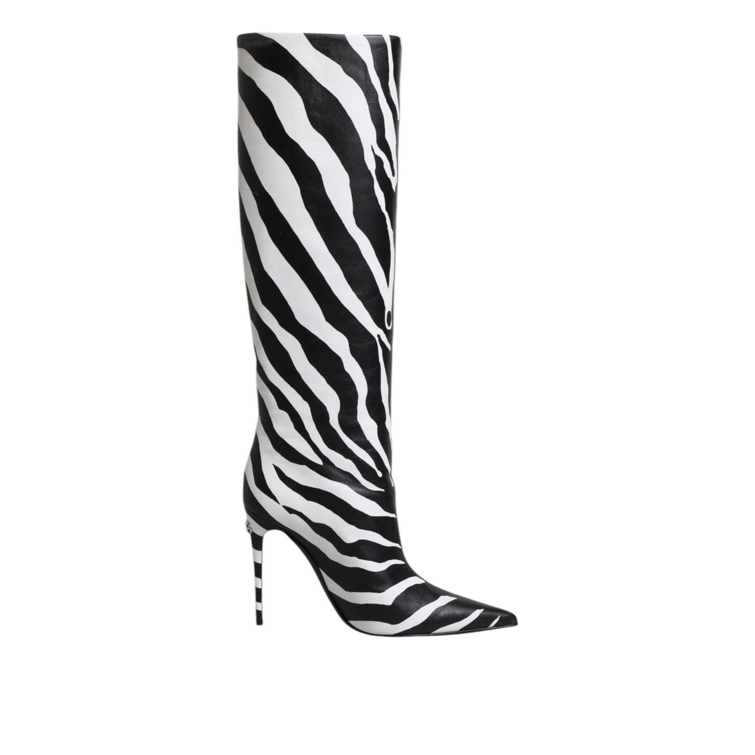 Dolce & Gabbana Black White Zebra Heels High Boots Shoes