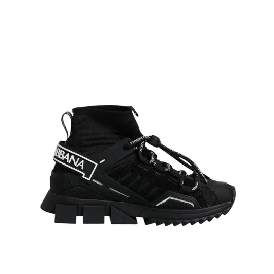 Dolce & Gabbana Black Sorrento Socks Logo Sneakers Shoes