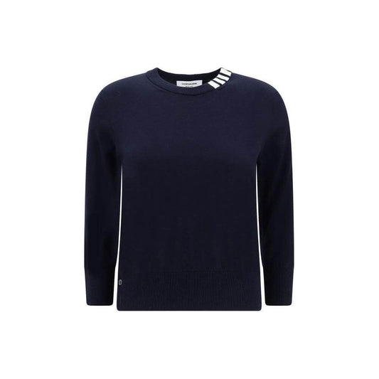 Thom Browne White bands crew neck Sweater