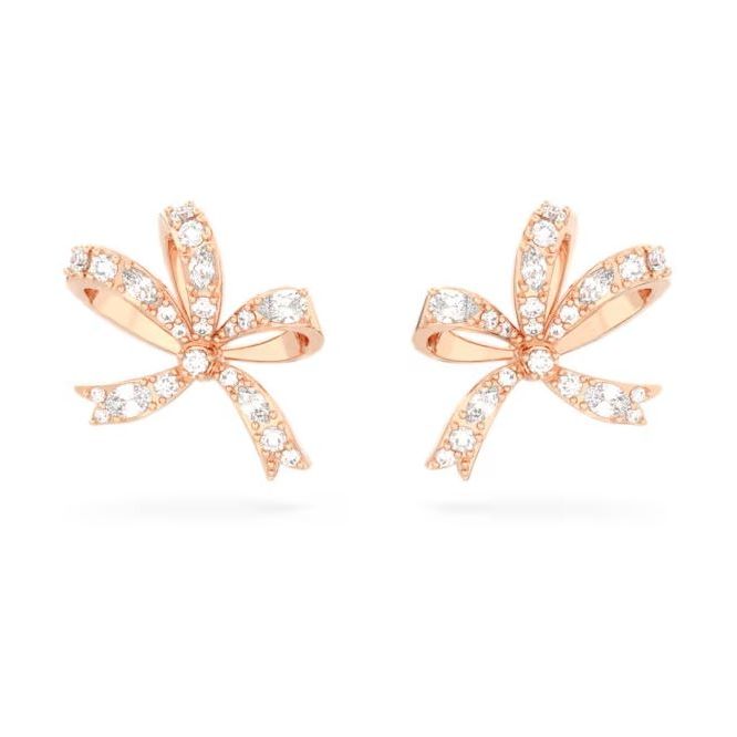 SWAROVSKI Mod. 5647572 elegant silver 925° earrings with quartz analog movement, water resistant 5 ATM, featuring crystal embellishments.