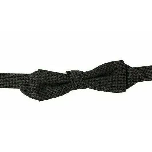 Dolce & Gabbana Gray Pattern Silk Adjustable Neck Bow Tie FT1056