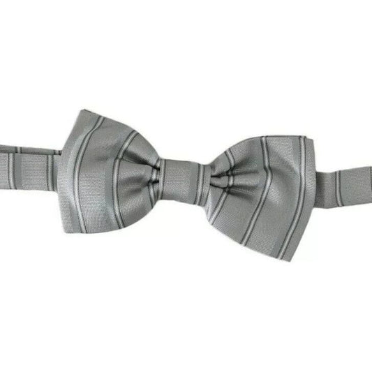 Dolce & Gabbana Light Gray Lining Adjustable Neck Butterfly Bow Tie FT2045